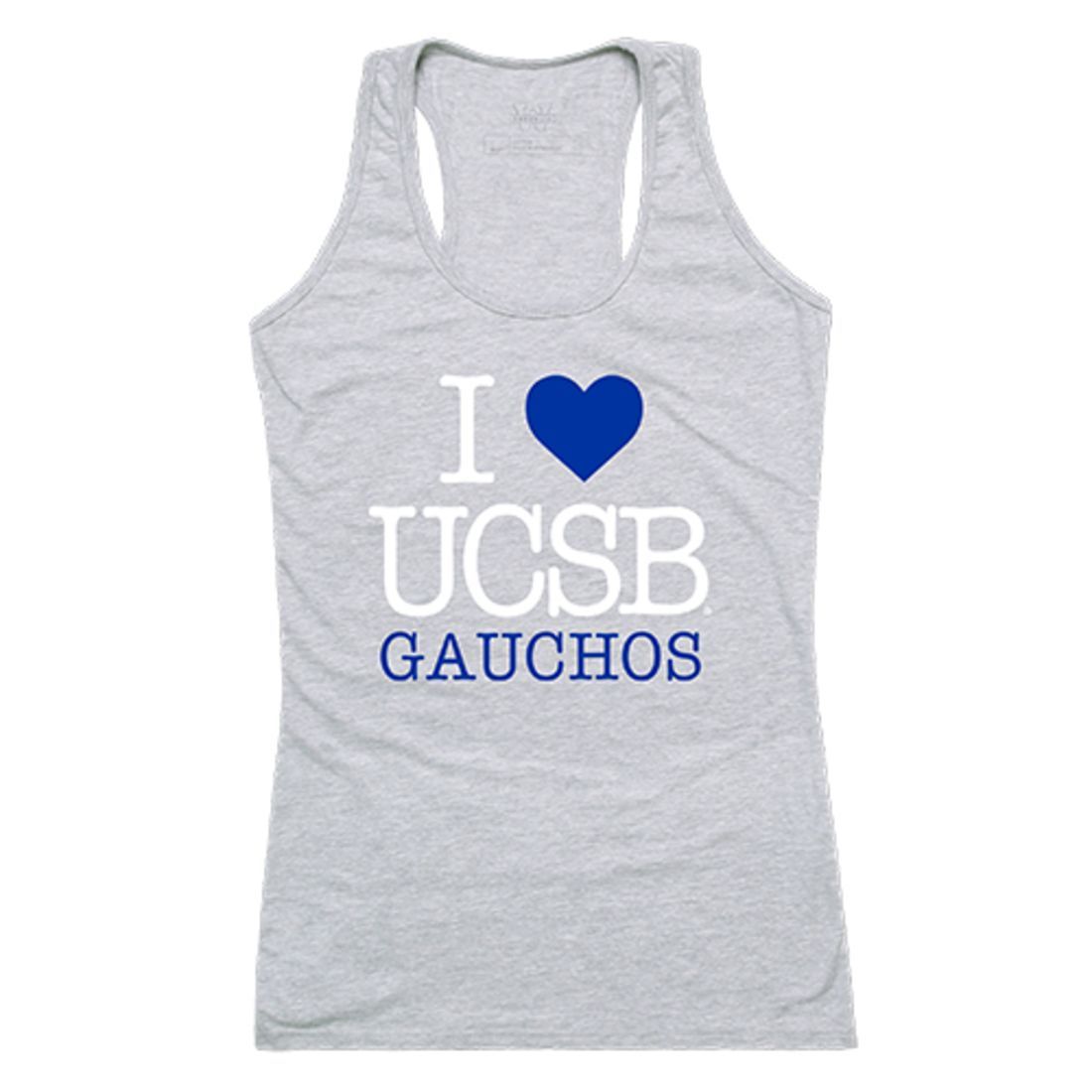 UCSB University of California Santa Barbara Gauchos Womens Love Tank Top Tee T-Shirt Heather Grey-Campus-Wardrobe