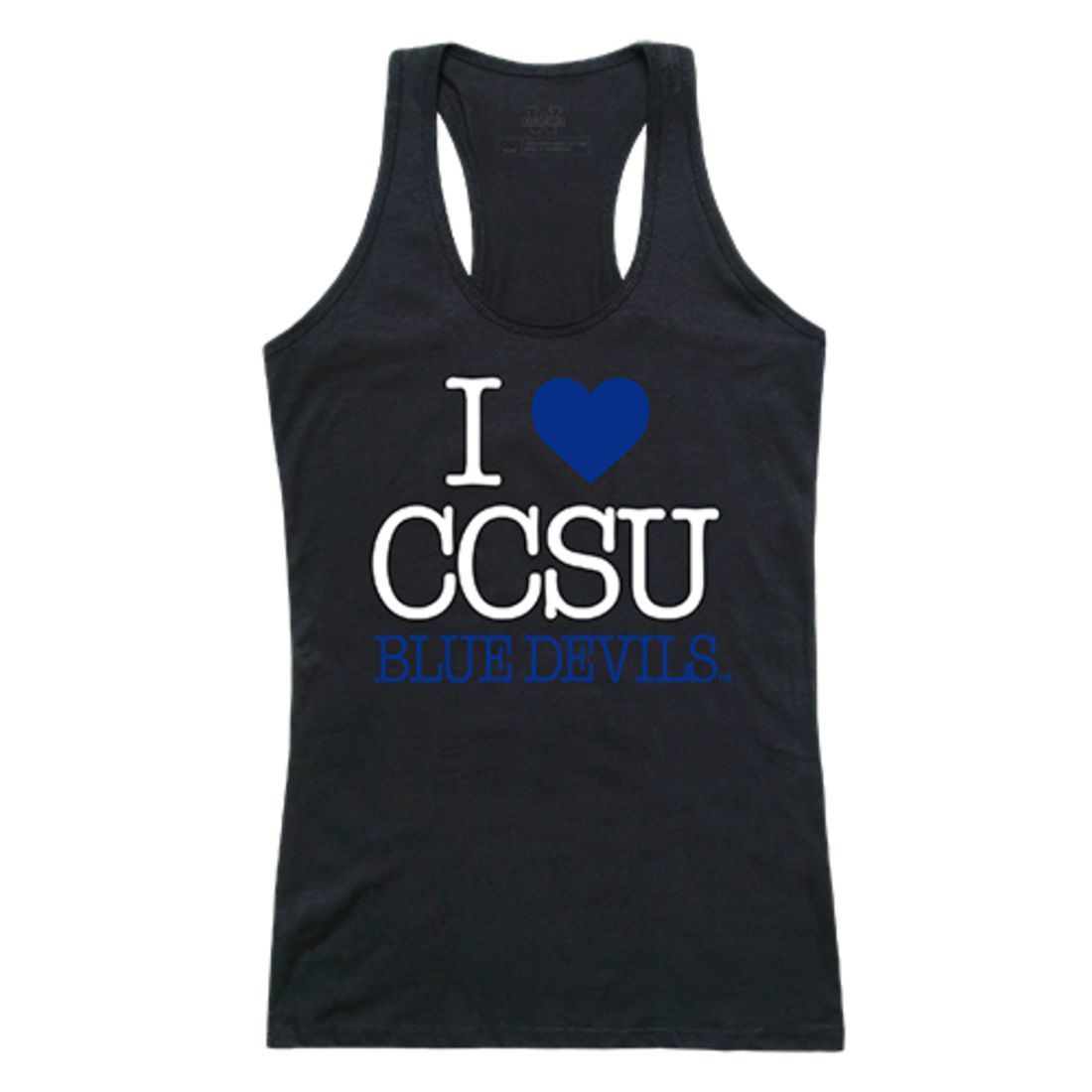 CCSU Central Connecticut State University Blue Devils Womens Love Tank Top Tee T-Shirt Black-Campus-Wardrobe