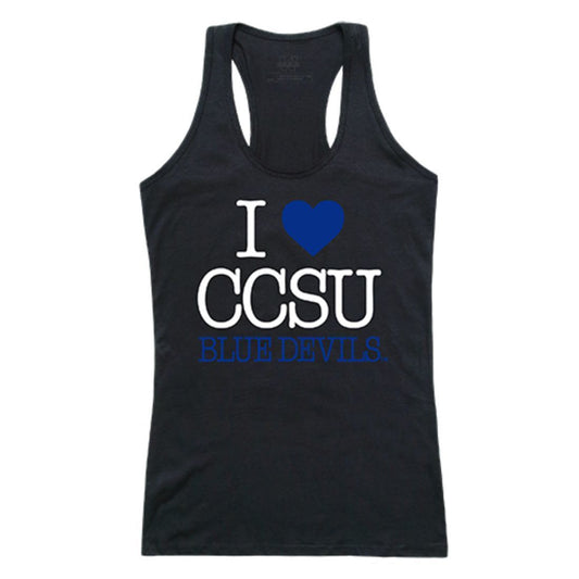 CCSU Central Connecticut State University Blue Devils Womens Love Tank Top Tee T-Shirt Black-Campus-Wardrobe