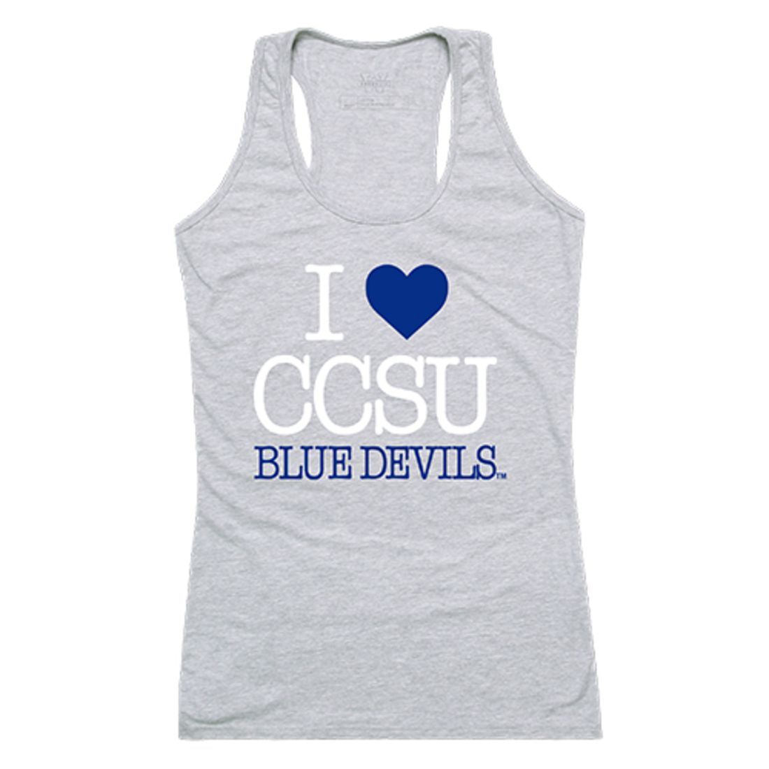 CCSU Central Connecticut State University Blue Devils Womens Love Tank Top Tee T-Shirt Heather Grey-Campus-Wardrobe