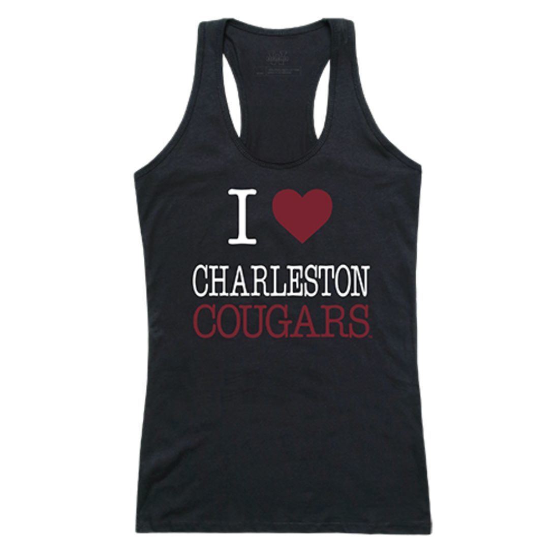 College of Charleston Cougars Womens Love Tank Top Tee T-Shirt Black-Campus-Wardrobe
