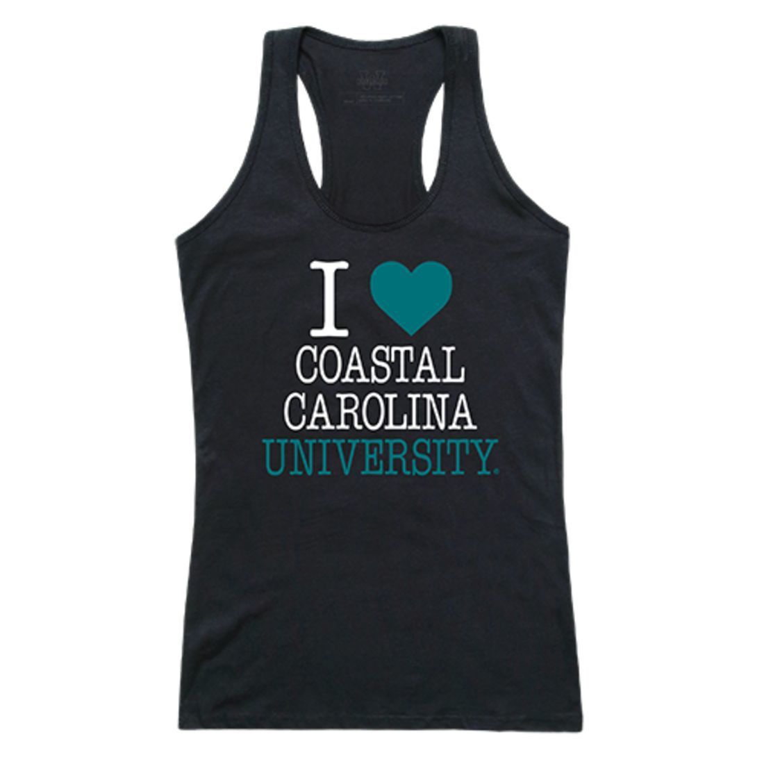 CCU Coastal Carolina University Chanticleers Womens Love Tank Top Tee T-Shirt Black-Campus-Wardrobe