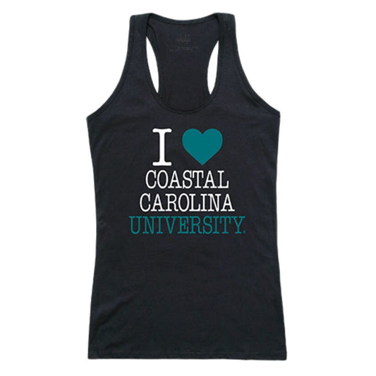 CCU Coastal Carolina University Chanticleers Womens Love Tank Top Tee T-Shirt Black-Campus-Wardrobe