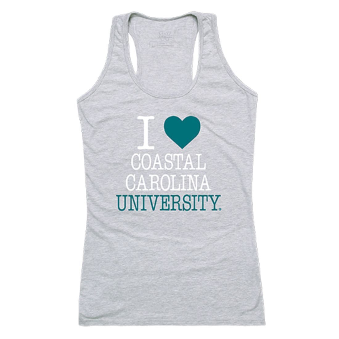 CCU Coastal Carolina University Chanticleers Womens Love Tank Top Tee T-Shirt Heather Grey-Campus-Wardrobe