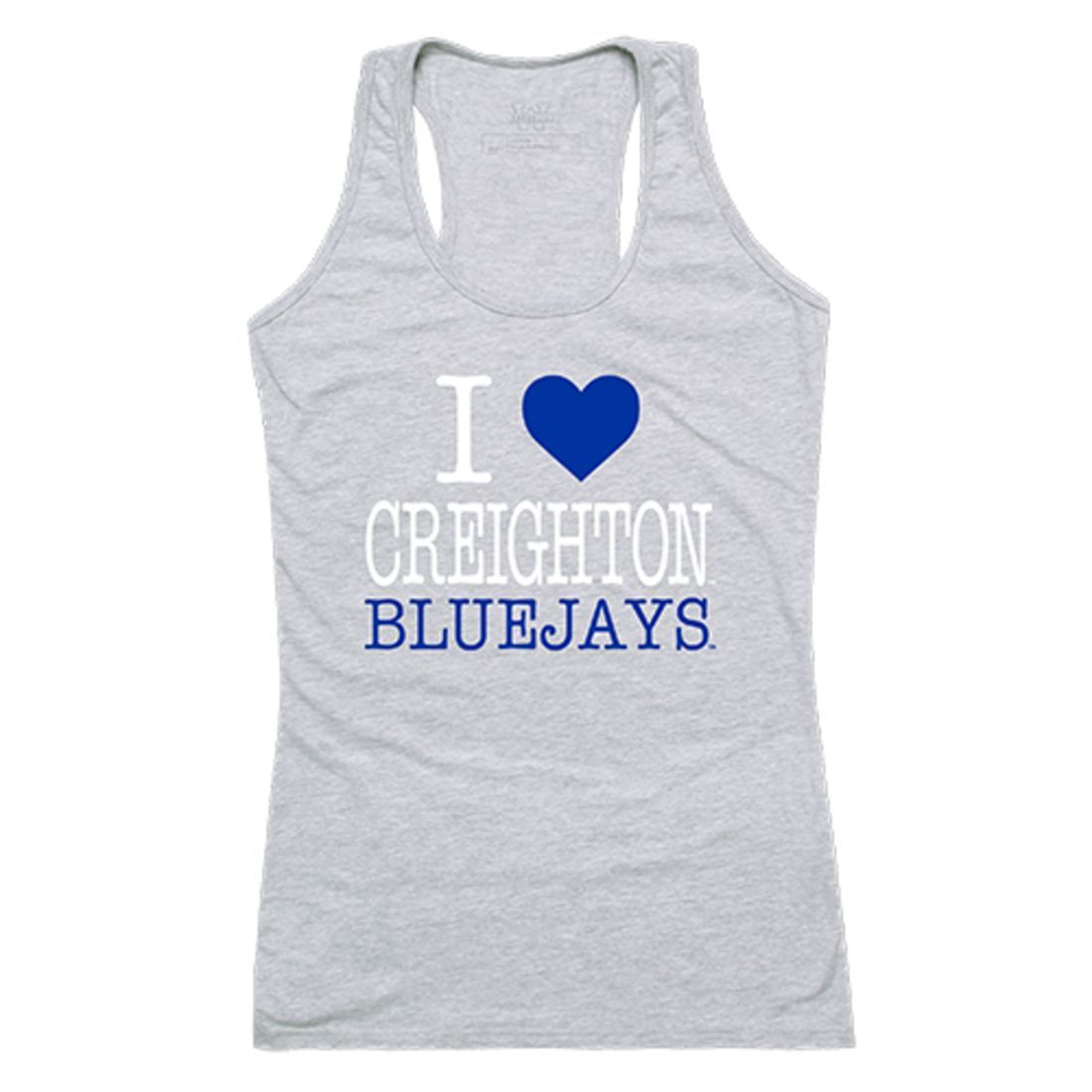Creighton University Bluejays Womens Love Tank Top Tee T-Shirt Heather Grey-Campus-Wardrobe