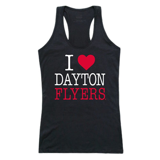 University of Dayton Flyers Womens Love Tank Top Tee T-Shirt Black-Campus-Wardrobe