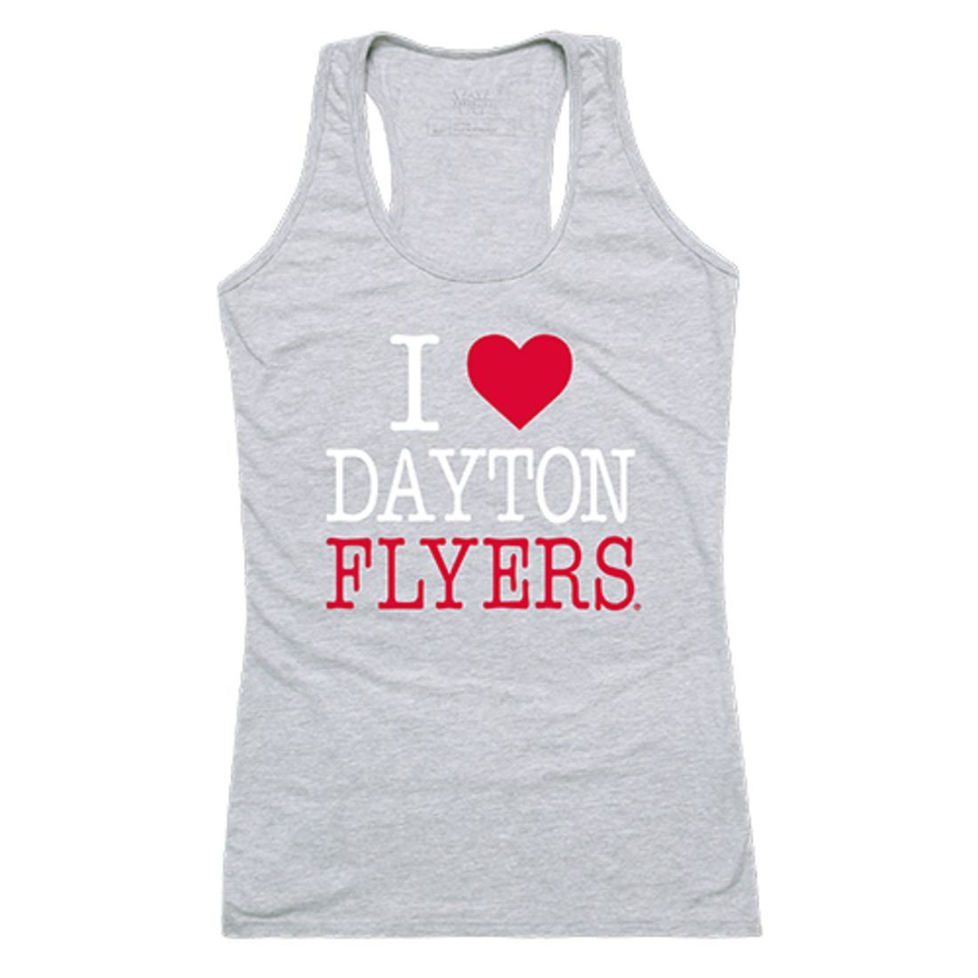 University of Dayton Flyers Womens Love Tank Top Tee T-Shirt Heather Grey-Campus-Wardrobe