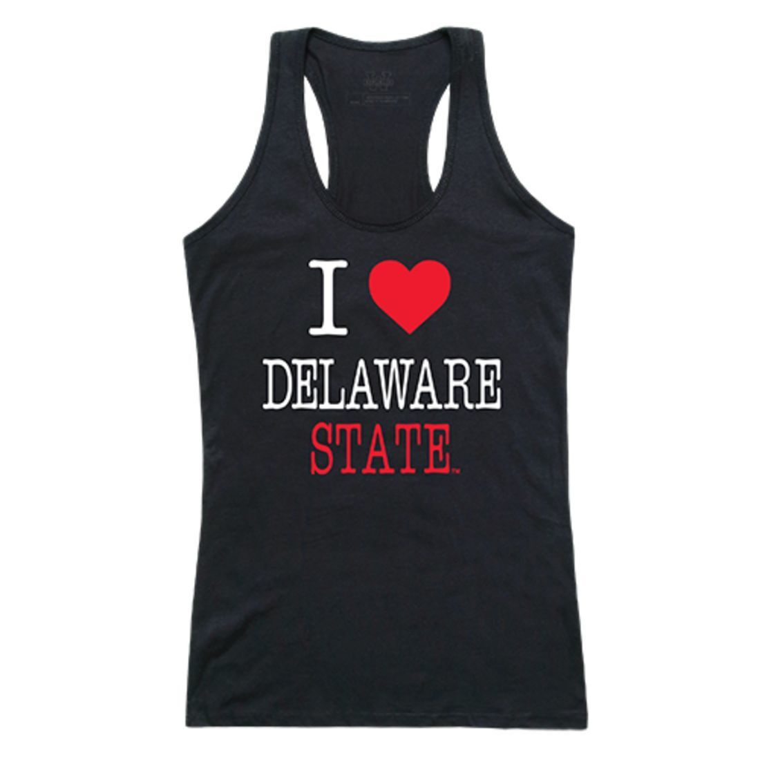 DSU Delaware State University Hornet Womens Love Tank Top Tee T-Shirt Black-Campus-Wardrobe