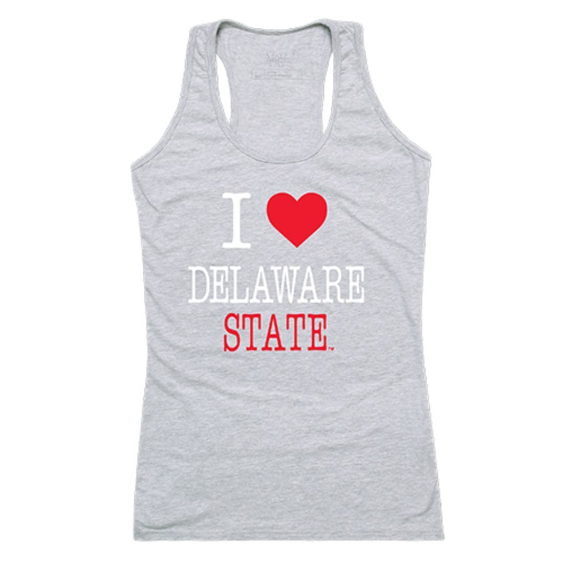 DSU Delaware State University Hornet Womens Love Tank Top Tee T-Shirt Heather Grey-Campus-Wardrobe