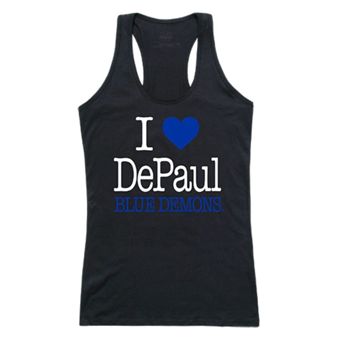 DePaul University Blue Demons Womens Love Tank Top Tee T-Shirt Black-Campus-Wardrobe