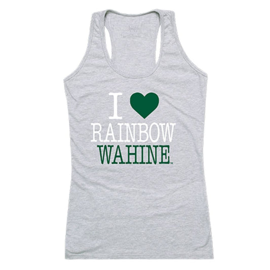University of Hawaii UH Rainbow Warriors Womens Love Tank Top Tee T-Shirt Heather Grey-Campus-Wardrobe