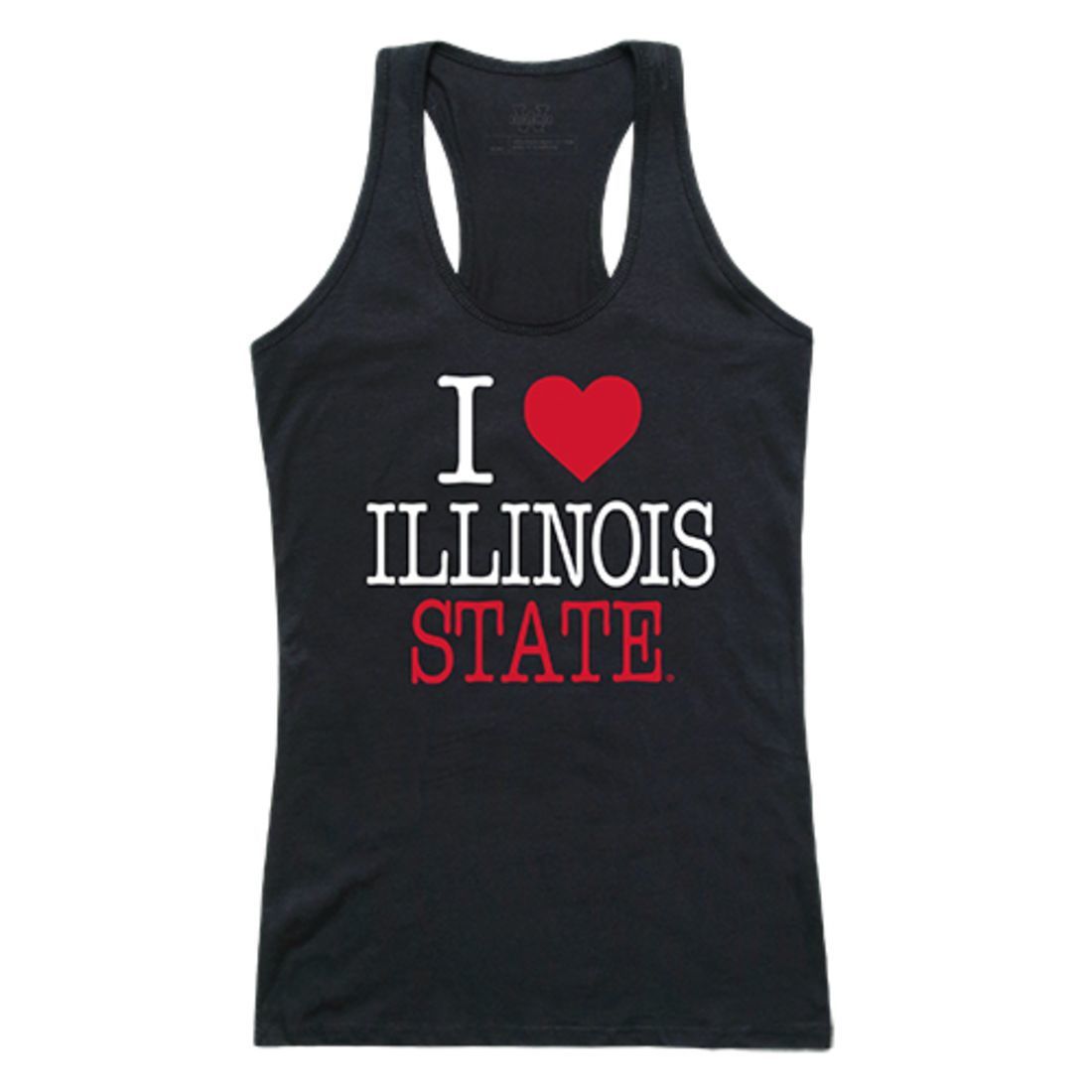 Illinois State University Redbirds Womens Love Tank Top Tee T-Shirt Black-Campus-Wardrobe