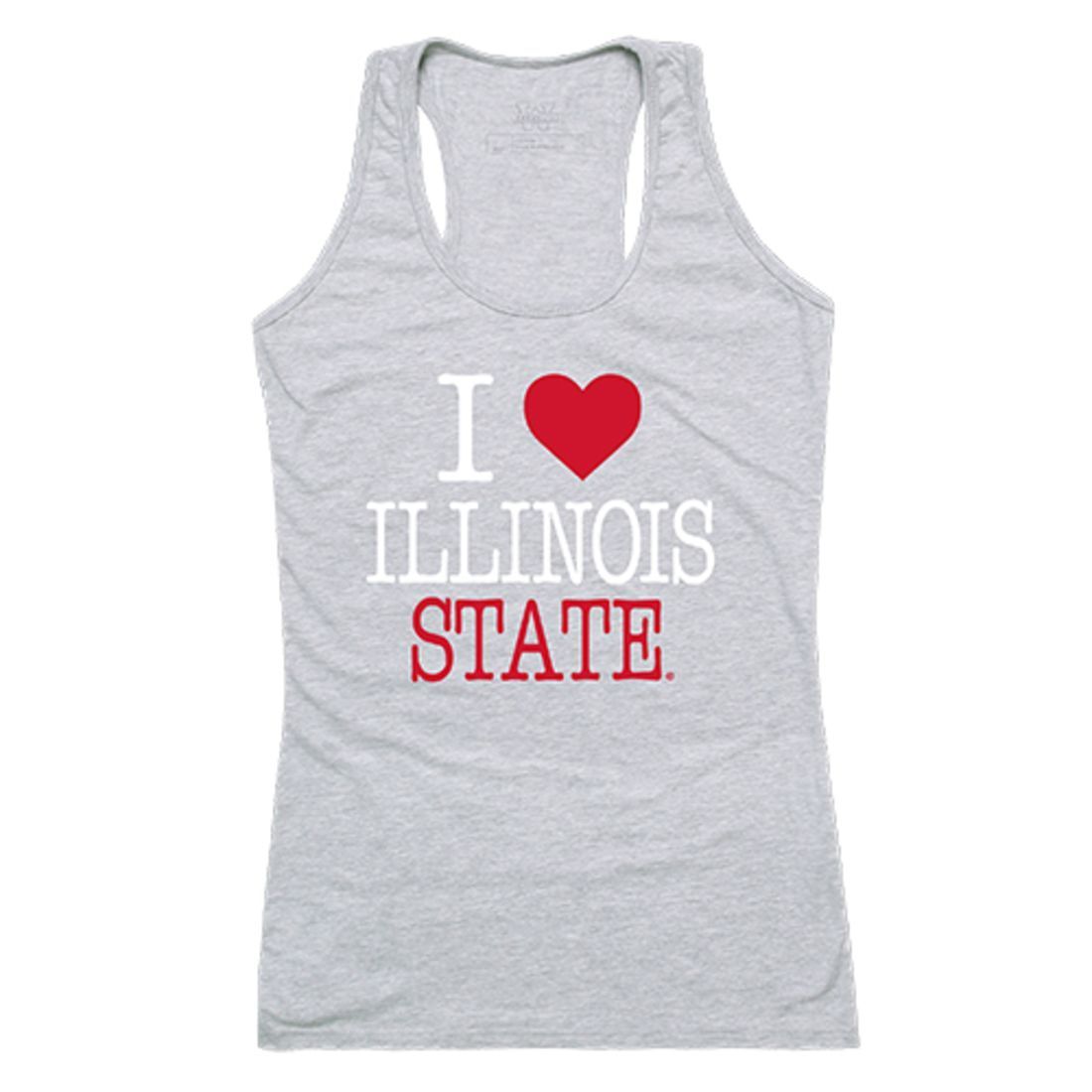 Illinois State University Redbirds Womens Love Tank Top Tee T-Shirt Heather Grey-Campus-Wardrobe