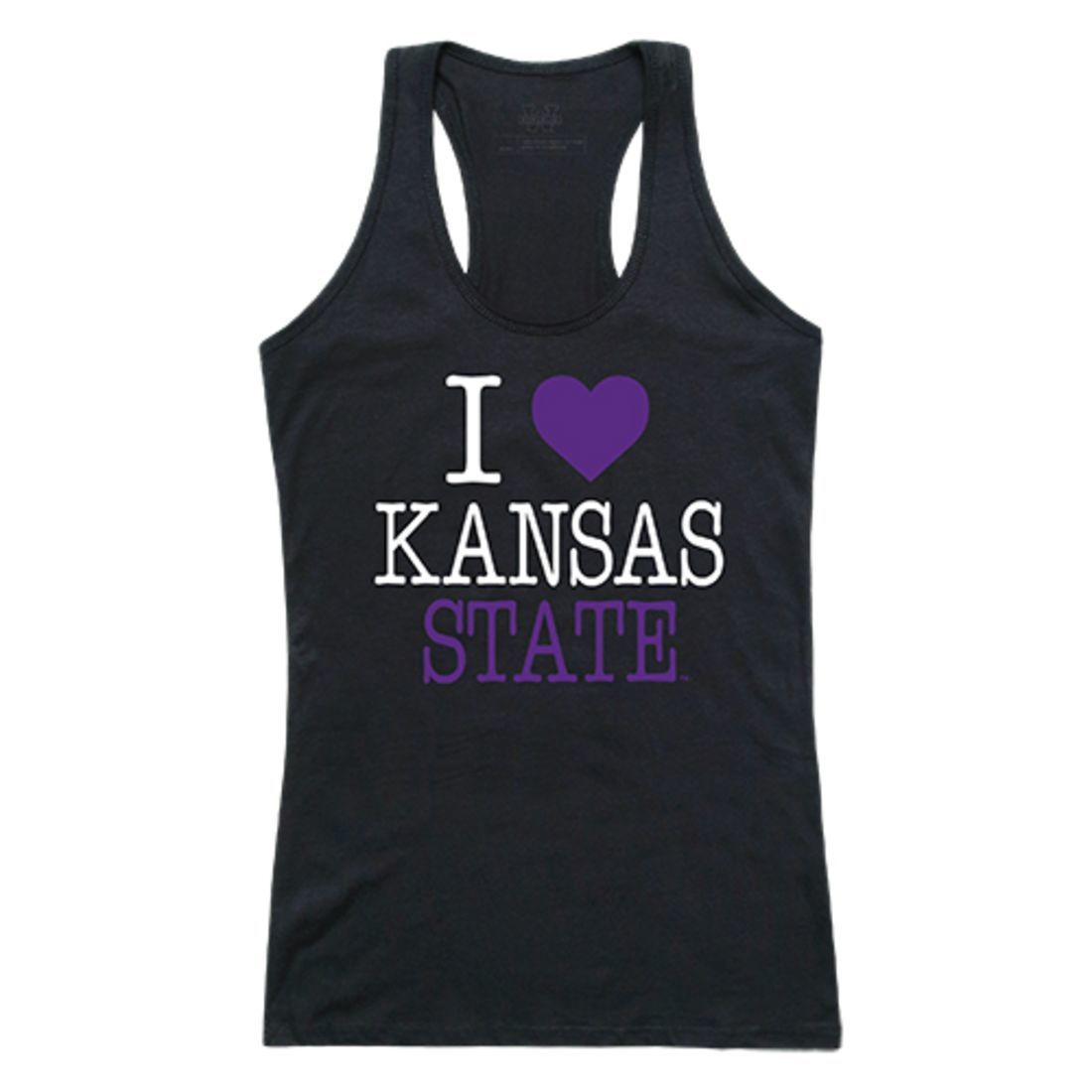 Kansas State University K-State Wildcats Womens Love Tank Top Tee T-Shirt Black-Campus-Wardrobe