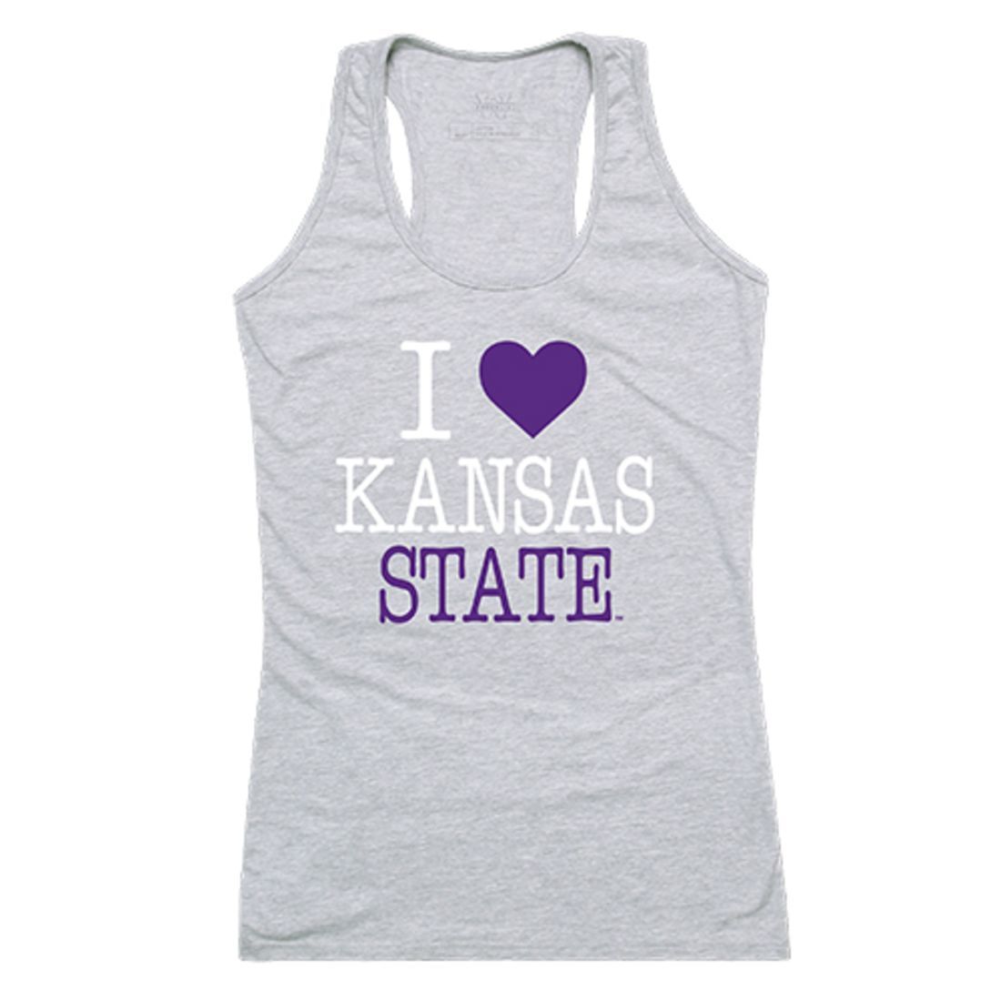 Kansas State University K-State Wildcats Womens Love Tank Top Tee T-Shirt Heather Grey-Campus-Wardrobe