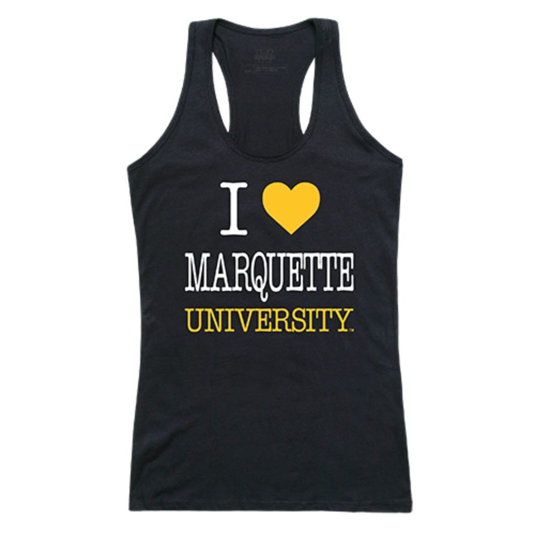 Marquette University Golden Eagles Womens Love Tank Top Tee T-Shirt Black-Campus-Wardrobe