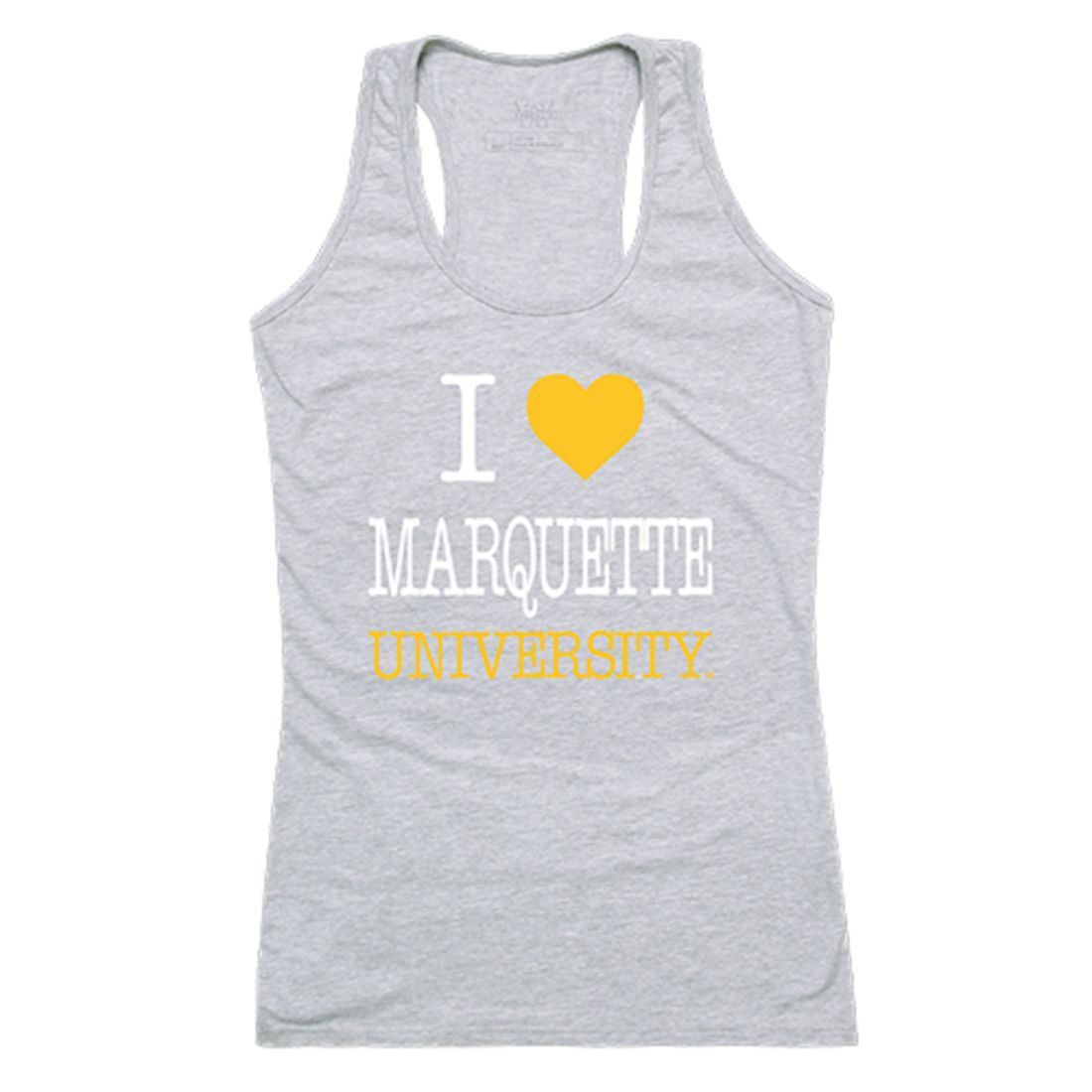 Marquette University Golden Eagles Womens Love Tank Top Tee T-Shirt Heather Grey-Campus-Wardrobe