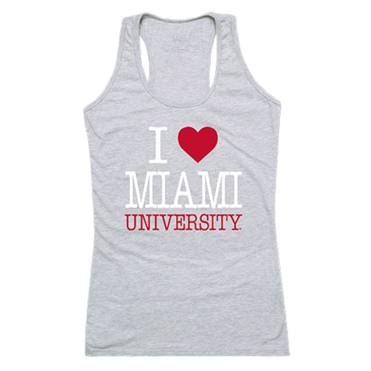 Miami University RedHawks Womens Love Tank Top Tee T-Shirt Heather Grey-Campus-Wardrobe