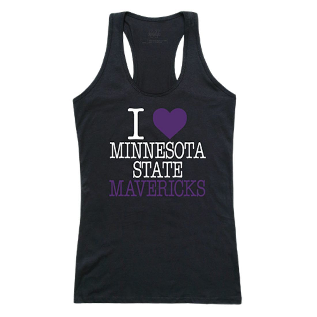 Minnesota State University Mankato MNSU Mavericks Womens Love Tank Top Tee T-Shirt Black-Campus-Wardrobe
