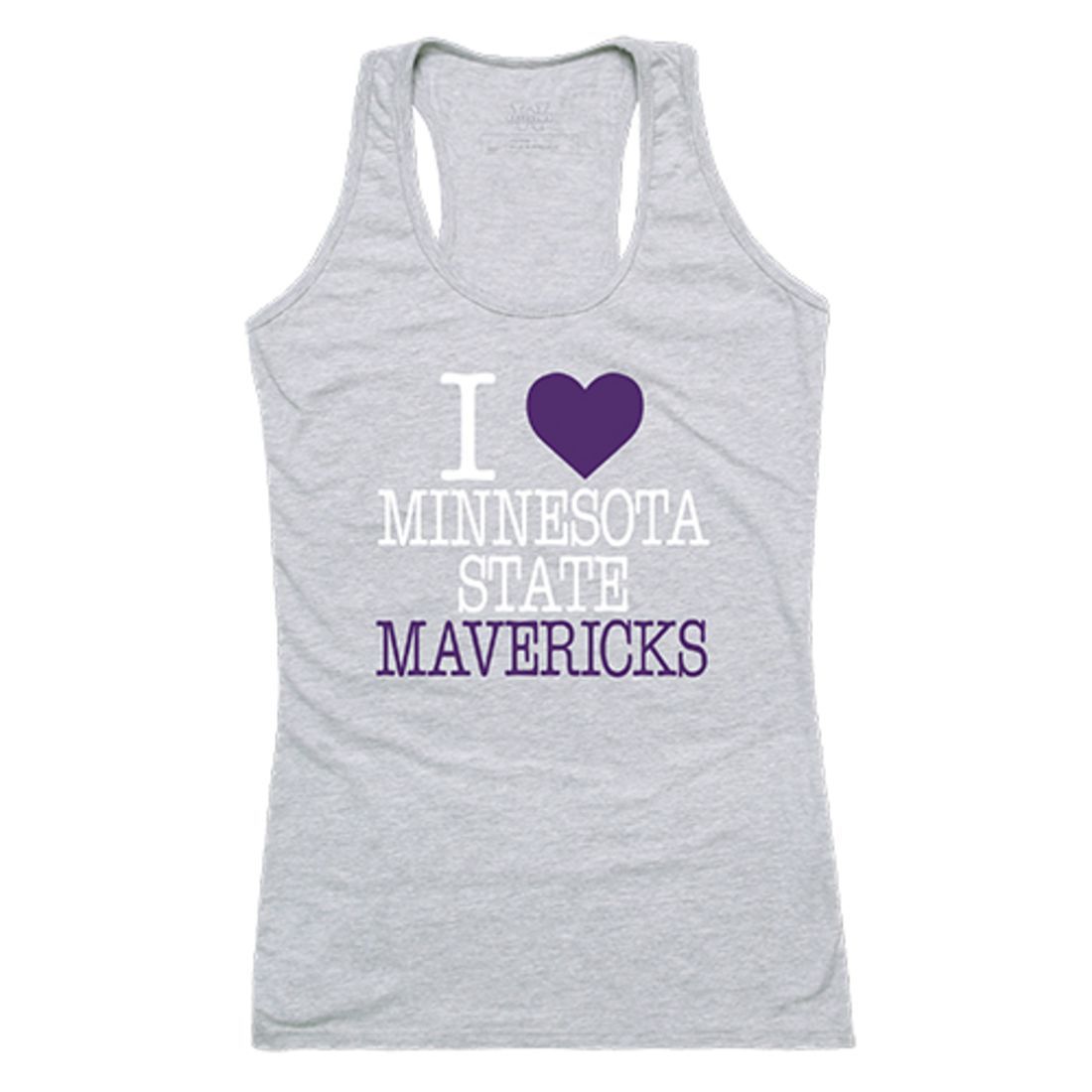 Minnesota State University Mankato MNSU Mavericks Womens Love Tank Top Tee T-Shirt Heather Grey-Campus-Wardrobe