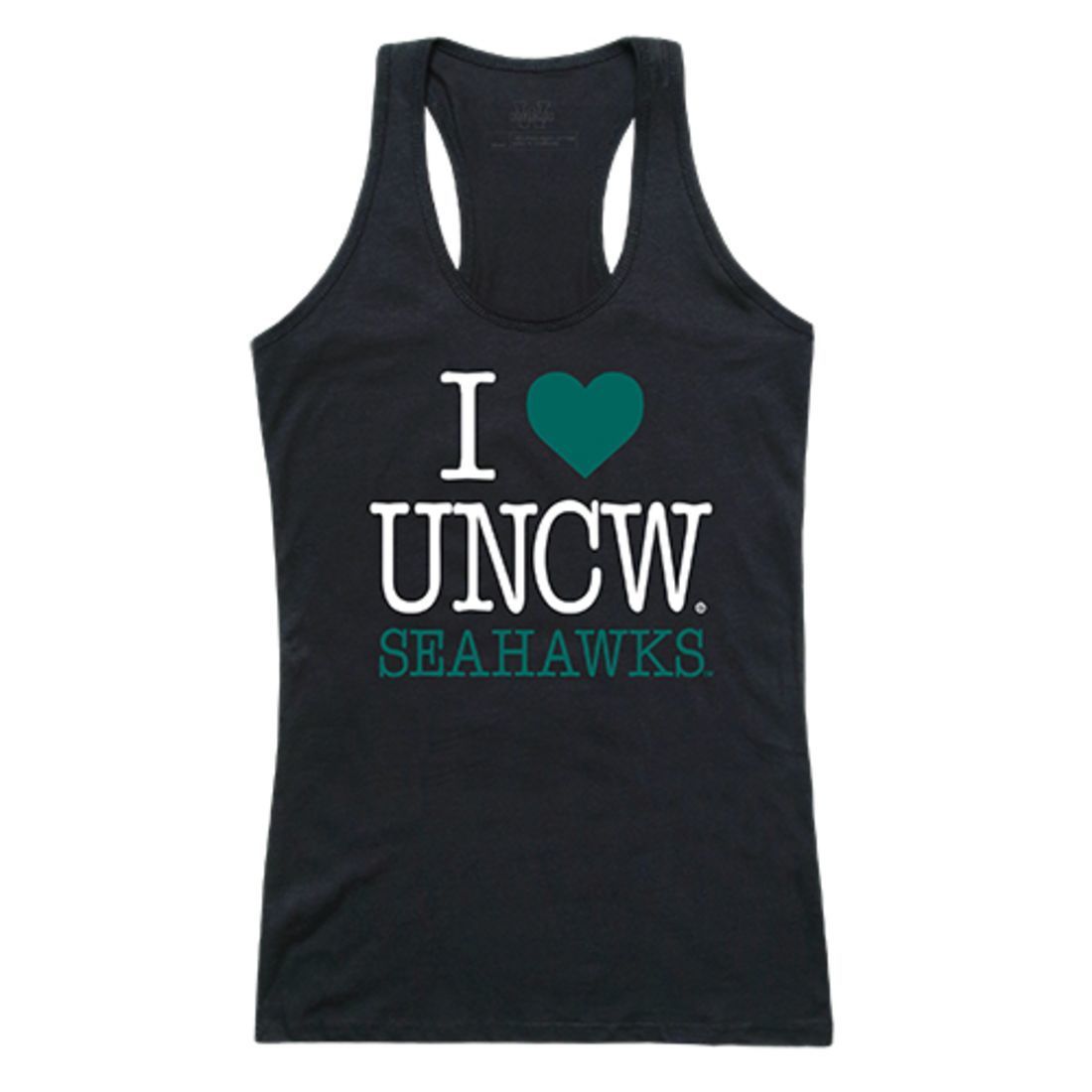 UNCW University of North Carolina at Wilmington Seahawks Womens Love Tank Top Tee T-Shirt Black-Campus-Wardrobe