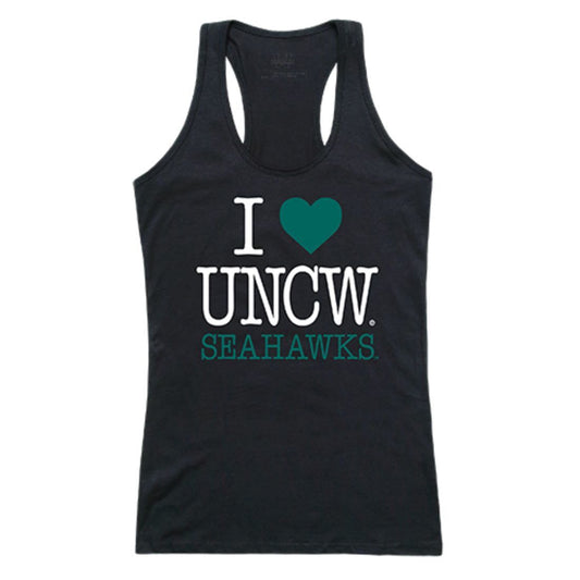 UNCW University of North Carolina at Wilmington Seahawks Womens Love Tank Top Tee T-Shirt Black-Campus-Wardrobe