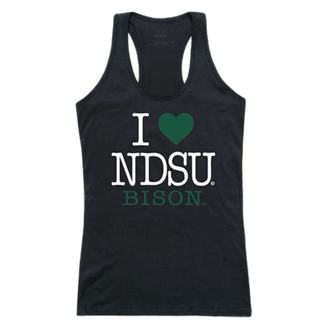 NDSU North Dakota State University Bison Thundering Herd Womens Love Tank Top Tee T-Shirt Black-Campus-Wardrobe