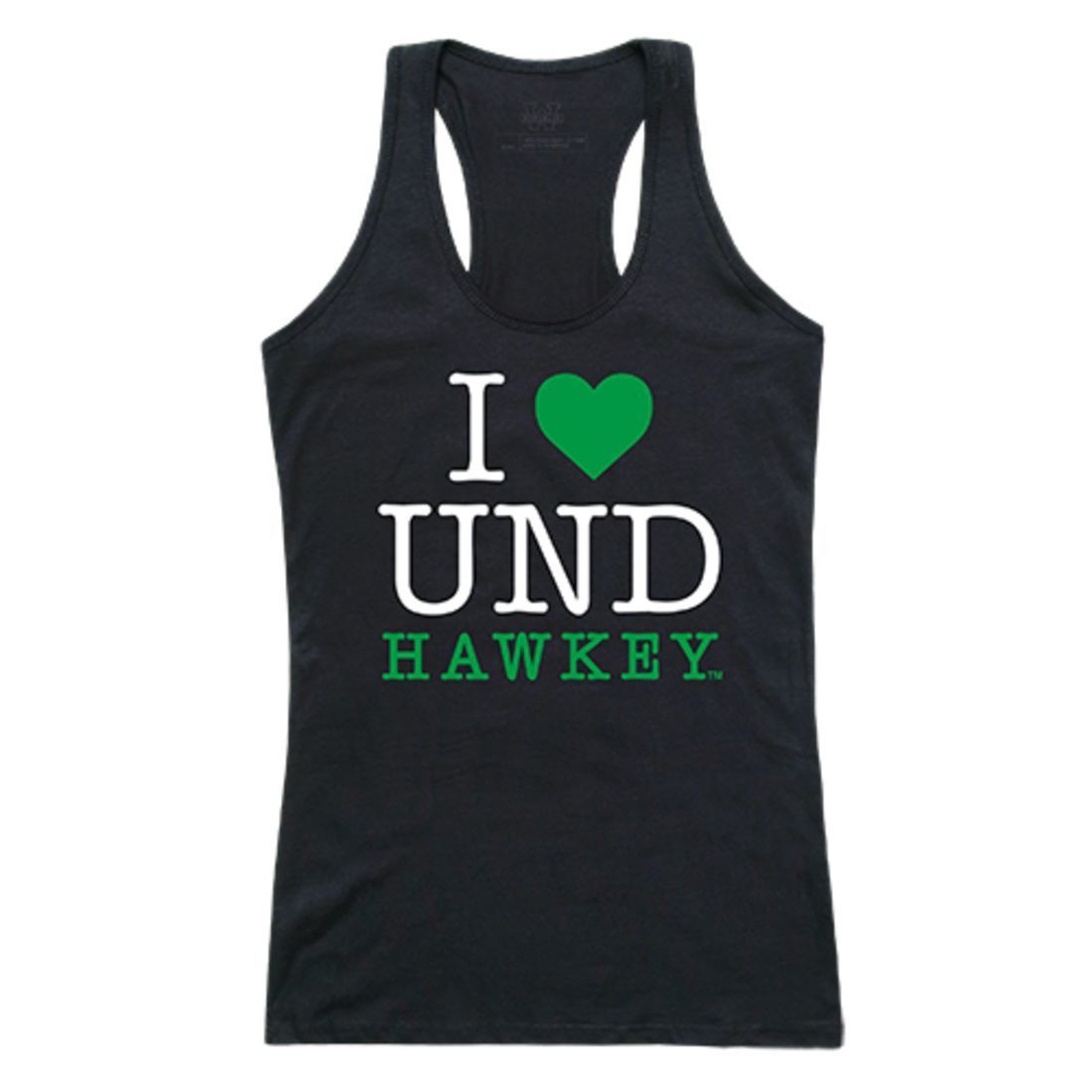UND University of North Dakota Fighting Hawks Womens Love Tank Top Tee T-Shirt Black-Campus-Wardrobe