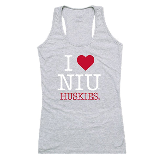 NIU Northern Illinois University Huskies Womens Love Tank Top Tee T-Shirt Heather Grey-Campus-Wardrobe