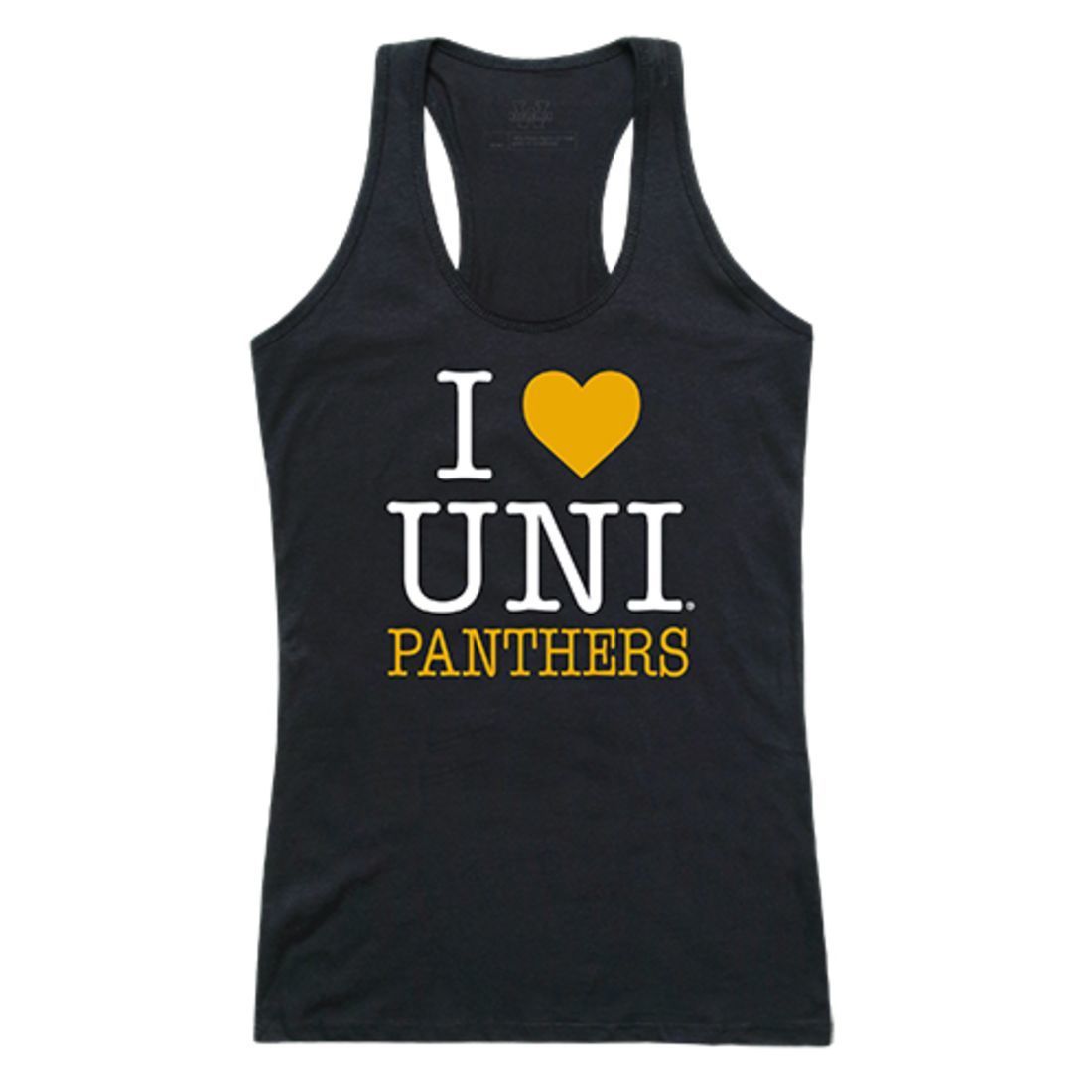 UNI University of Northern Iowa Panthers Womens Love Tank Top Tee T-Shirt Black-Campus-Wardrobe