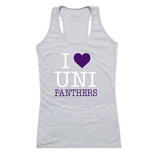 UNI University of Northern Iowa Panthers Womens Love Tank Top Tee T-Shirt Heather Grey-Campus-Wardrobe