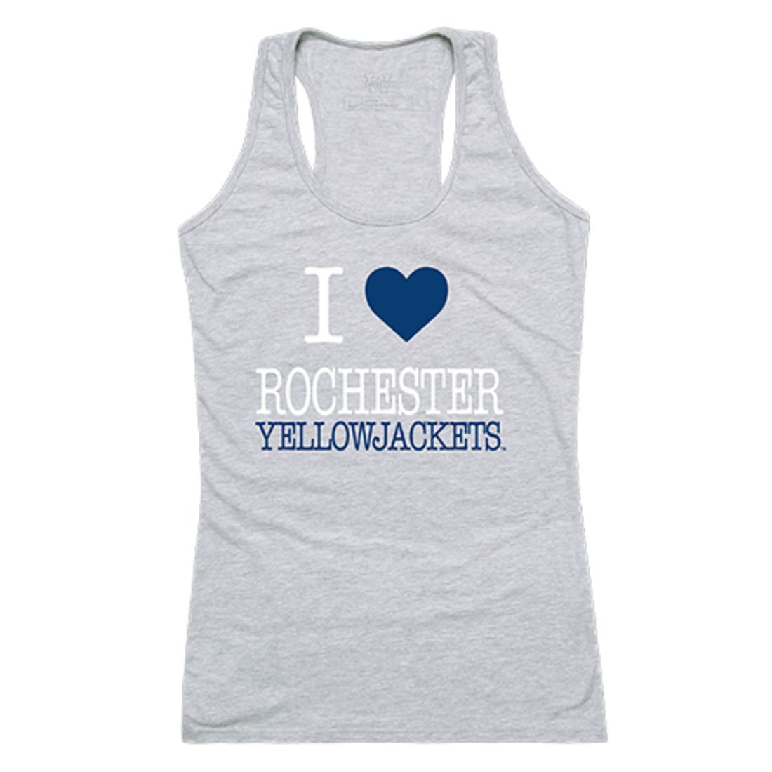 University of Rochester Yellowjackets Womens Love Tank Top Tee T-Shirt Heather Grey-Campus-Wardrobe