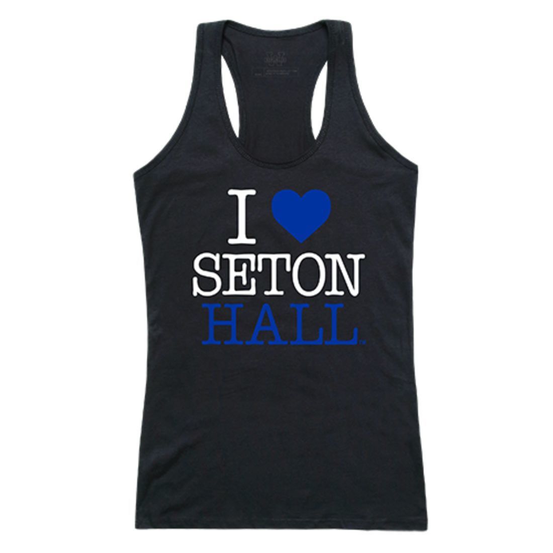 Seton Hall University Pirates Womens Love Tank Top Tee T-Shirt Black-Campus-Wardrobe