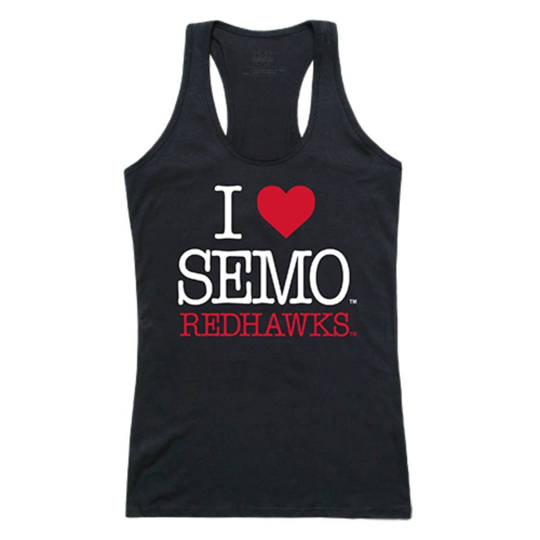 SEMO Southeast Missouri State University Redhawks Womens Love Tank Top Tee T-Shirt Black-Campus-Wardrobe