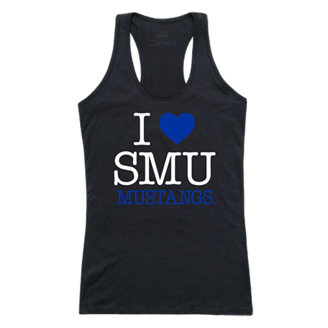 SMU Southern Methodist University Mustangs Womens Love Tank Top Tee T-Shirt Black-Campus-Wardrobe