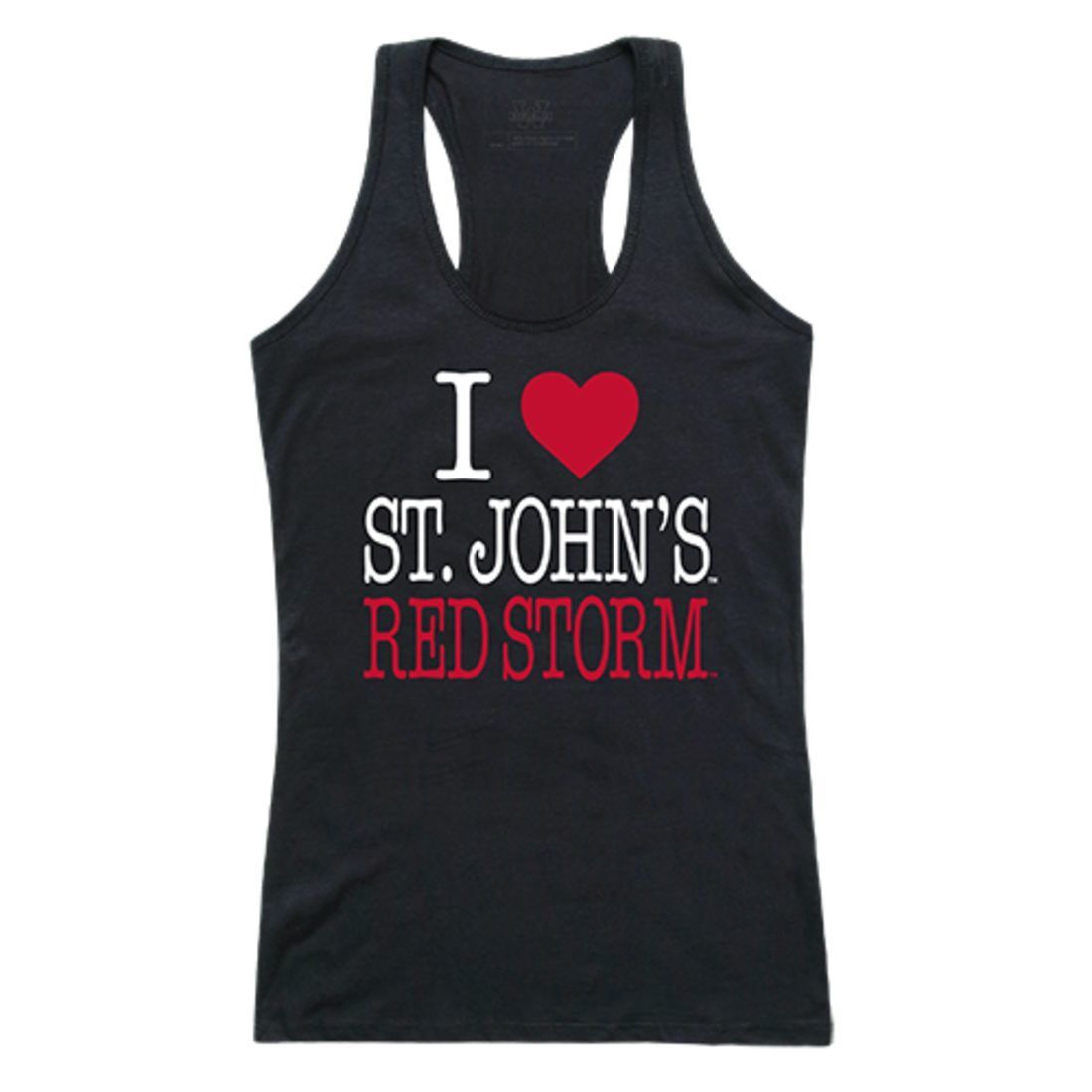St. John's University Red Storm Womens Love Tank Top Tee T-Shirt Black-Campus-Wardrobe