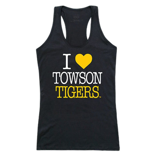 Towson University TU Tigers Womens Love Tank Top Tee T-Shirt Black-Campus-Wardrobe