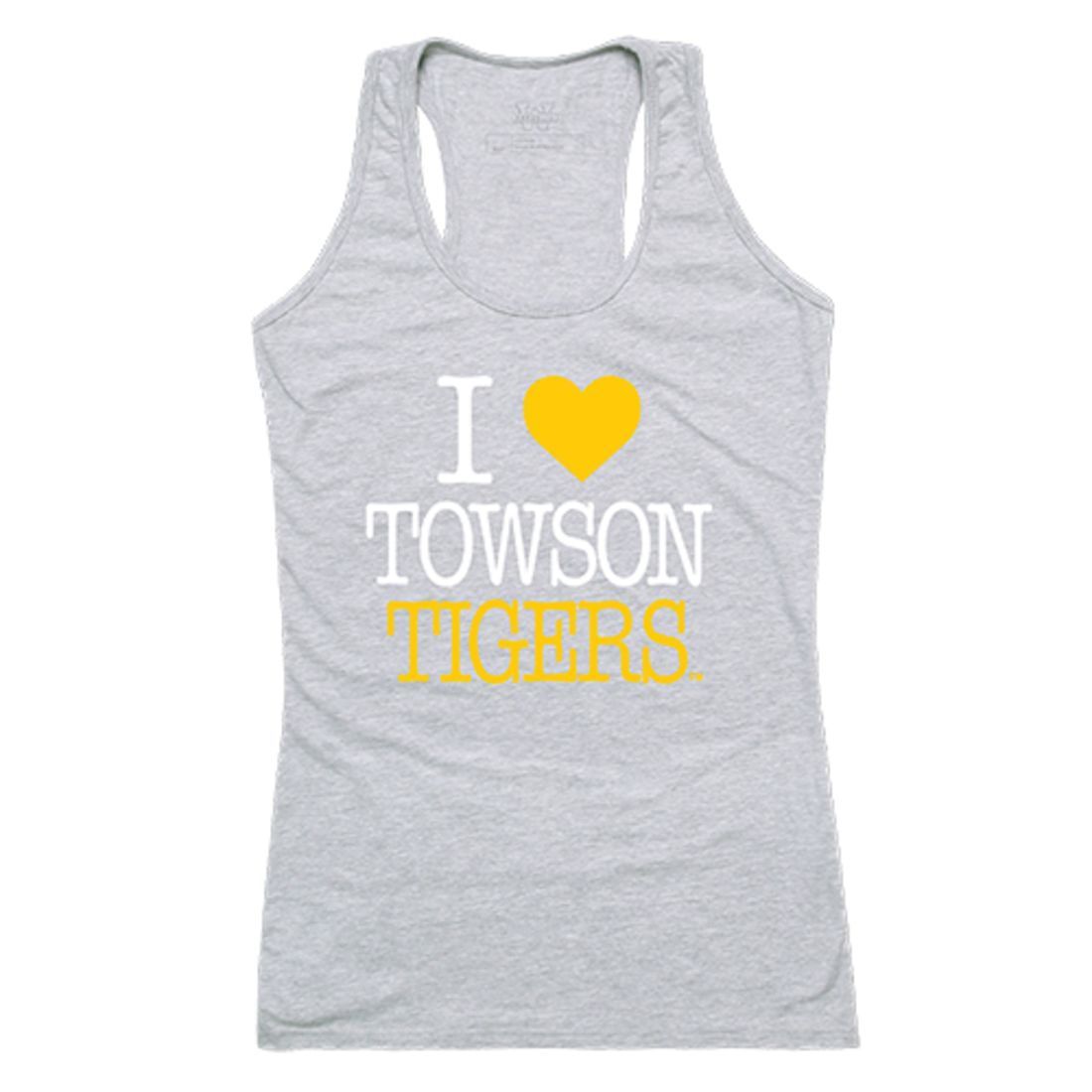 Towson University TU Tigers Womens Love Tank Top Tee T-Shirt Heather Grey-Campus-Wardrobe