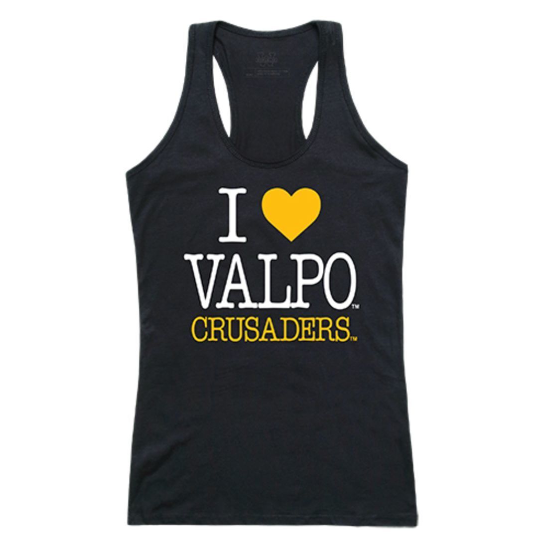 Valparaiso University Crusaders Womens Love Tank Top Tee T-Shirt Black-Campus-Wardrobe