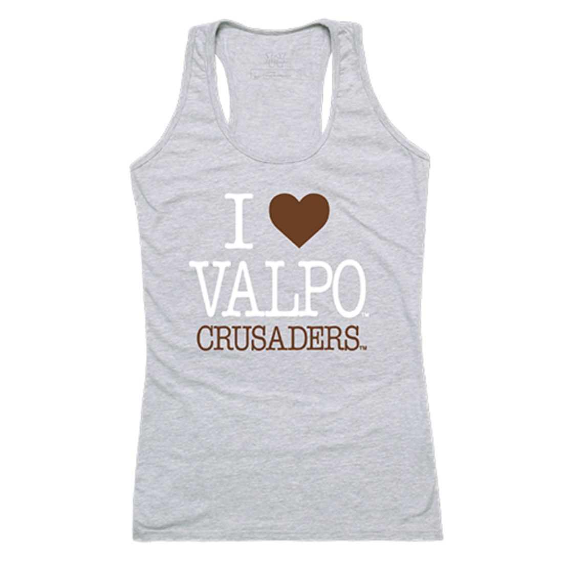 Valparaiso University Crusaders Womens Love Tank Top Tee T-Shirt Heather Grey-Campus-Wardrobe