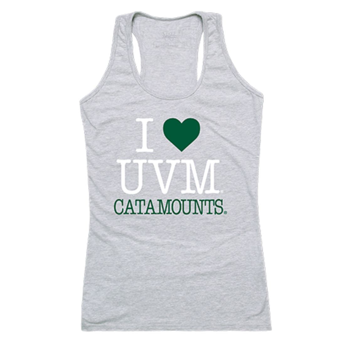 University of Vermont UVM Catamounts Womens Love Tank Top Tee T-Shirt Heather Grey-Campus-Wardrobe