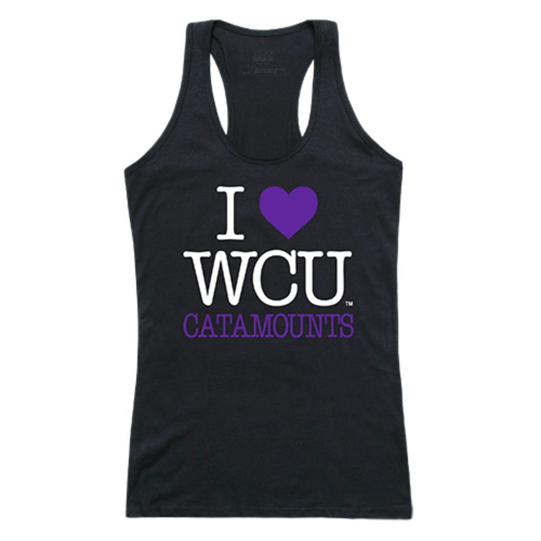 WCU Western Carolina University Catamounts Womens Love Tank Top Tee T-Shirt Black-Campus-Wardrobe