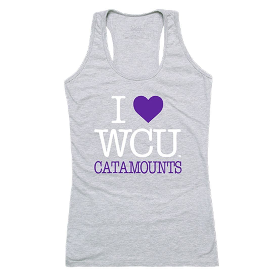 WCU Western Carolina University Catamounts Womens Love Tank Top Tee T-Shirt Heather Grey-Campus-Wardrobe