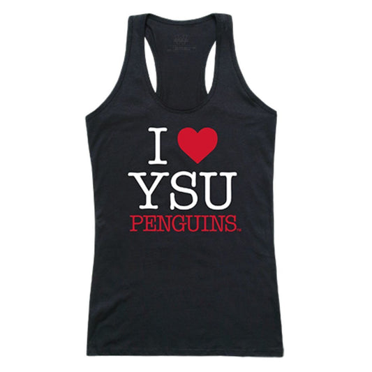 YSU Youngstown State University Penguins Womens Love Tank Top Tee T-Shirt Black-Campus-Wardrobe