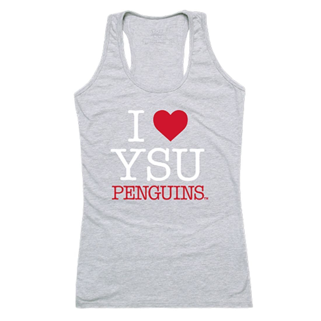 YSU Youngstown State University Penguins Womens Love Tank Top Tee T-Shirt Heather Grey-Campus-Wardrobe