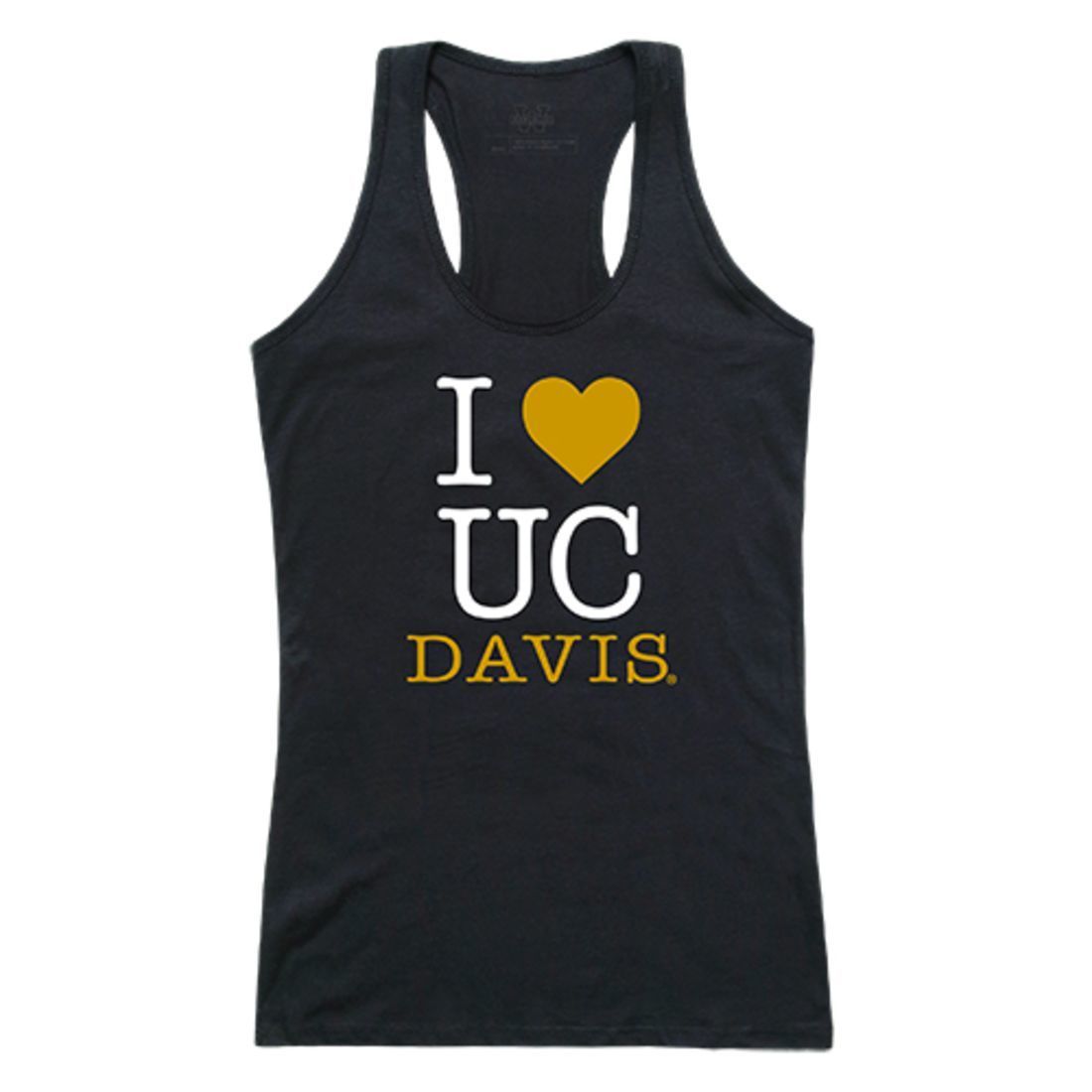 University of California UC Davis Aggies Womens Love Tank Top Tee T-Shirt Black-Campus-Wardrobe