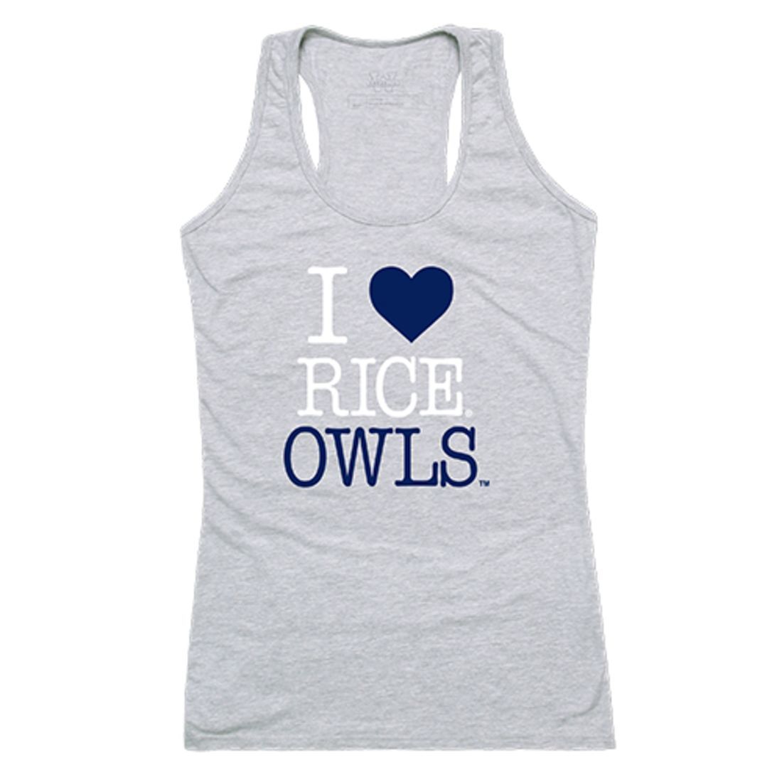 Rice University Owls Womens Love Tank Top Tee T-Shirt Heather Grey-Campus-Wardrobe