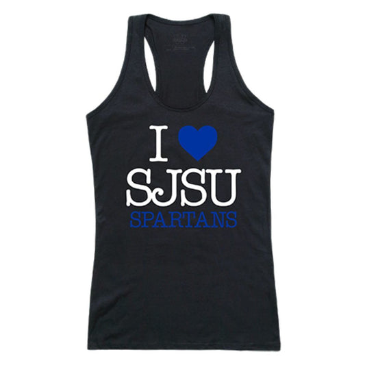 SJSU San Jose State University Spartans Womens Love Tank Top Tee T-Shirt Black-Campus-Wardrobe