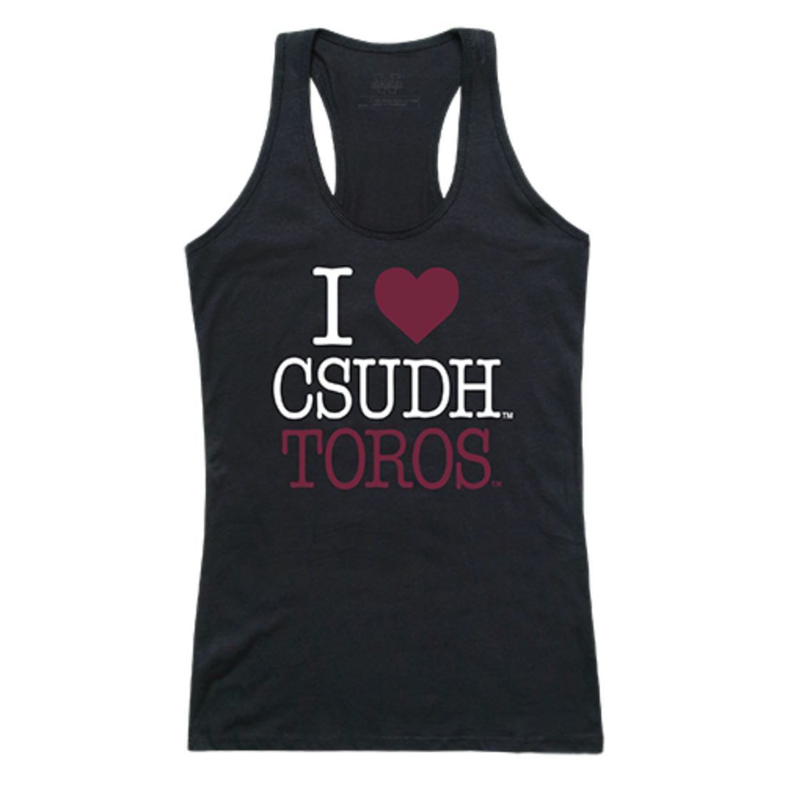 CSUDH California State University Dominguez Hills Toros Womens Love Tank Top Tee T-Shirt Black-Campus-Wardrobe