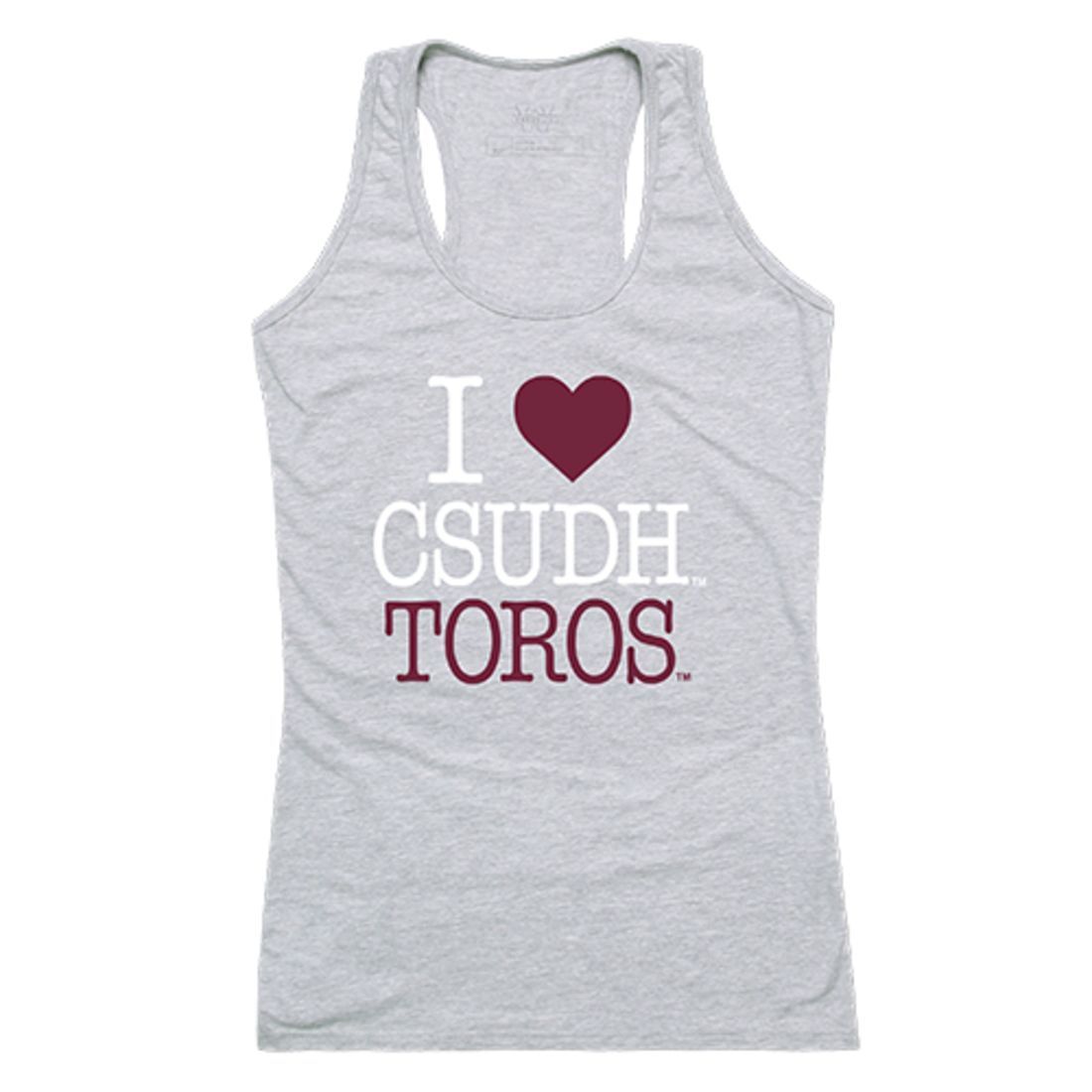 CSUDH California State University Dominguez Hills Toros Womens Love Tank Top Tee T-Shirt Heather Grey-Campus-Wardrobe